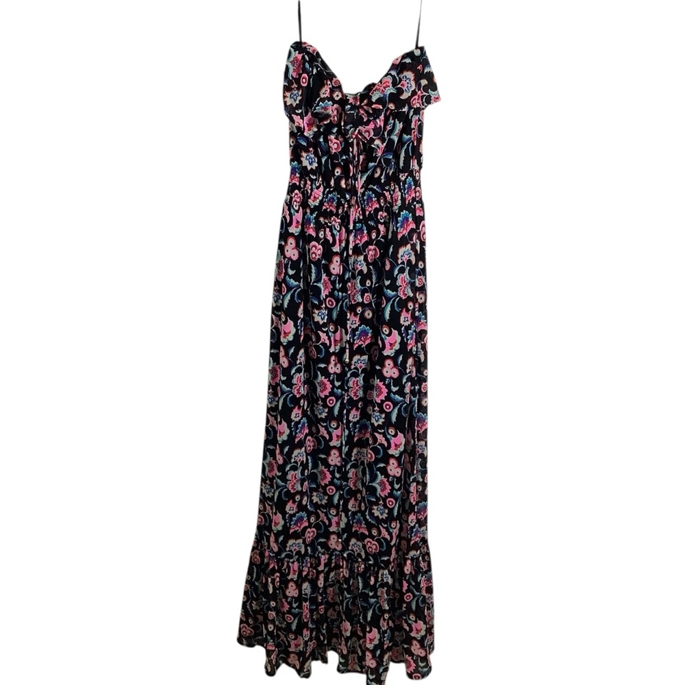 Floral Maxi Dress - Black and Pink